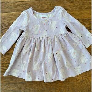 Hanna Andersson Girls' Purple Christmas Tree Dress Size 3-6m